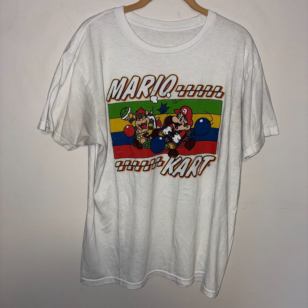 Nintendo Mario Kart Bowser Mario Small Graphic T-Shirt White 2022